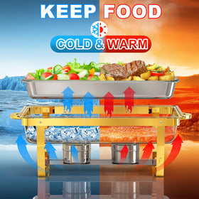 Frizoky chafing dishes maintaining warmth of entrées during service