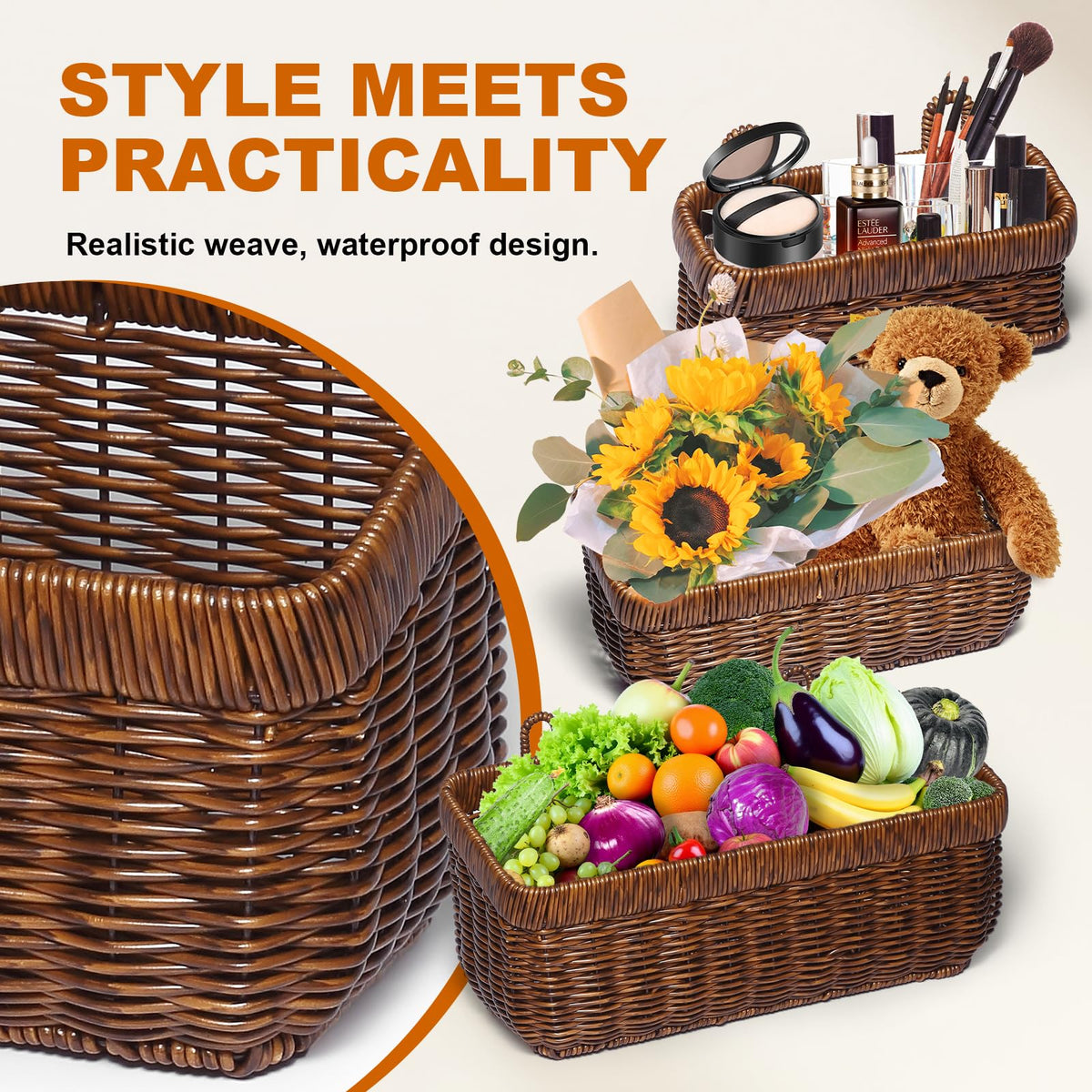 FRONDENT hanging wall basket with eggs offering safe, breathable storage and decorative display.