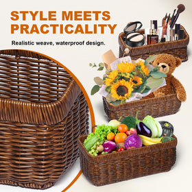 FRONDENT hanging wall basket with eggs offering safe, breathable storage and decorative display.