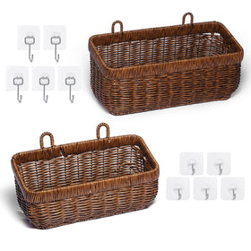 FRONDENT wall basket set enhances pantry organization and room aesthetics.
