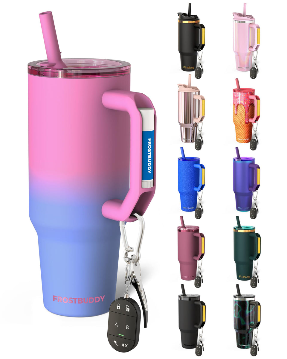 Frost Buddy Thicc Buddy 40 oz tumbler with flip lid offers spill-free travel