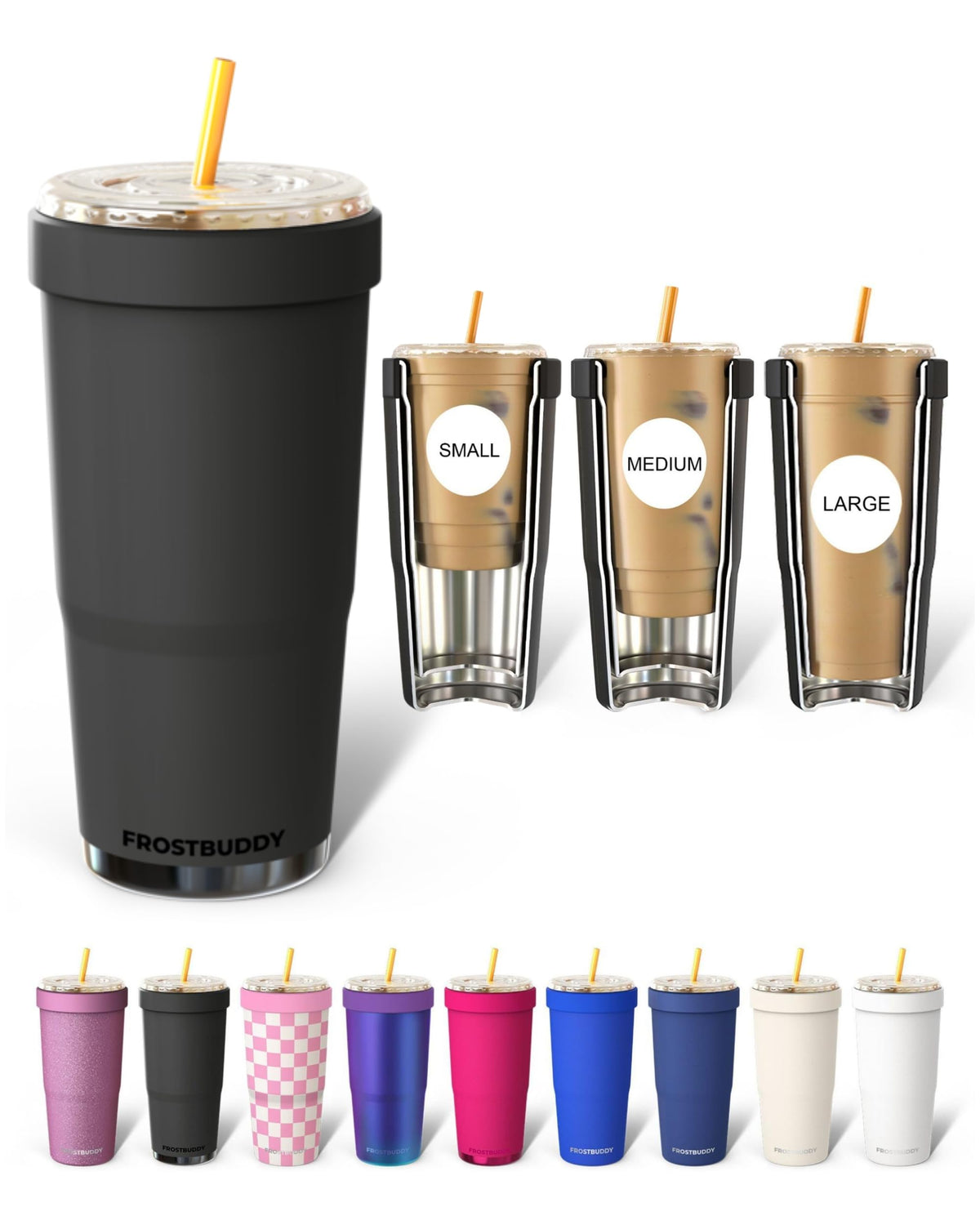 Frost Buddy Togo Buddy front view with 30 oz capacity for hot or cold drinks.