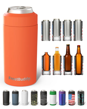 Frost Buddy universal can cooler holding a 12oz can for versatile fit and cold retention.