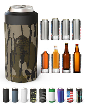 Frost Buddy universal can cooler five-sizes-in-one keeps 12 oz and 16 oz drinks cold.