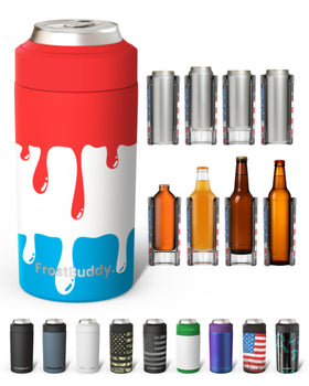 Frost Buddy universal can cooler front view keeps beverages cold on the go.