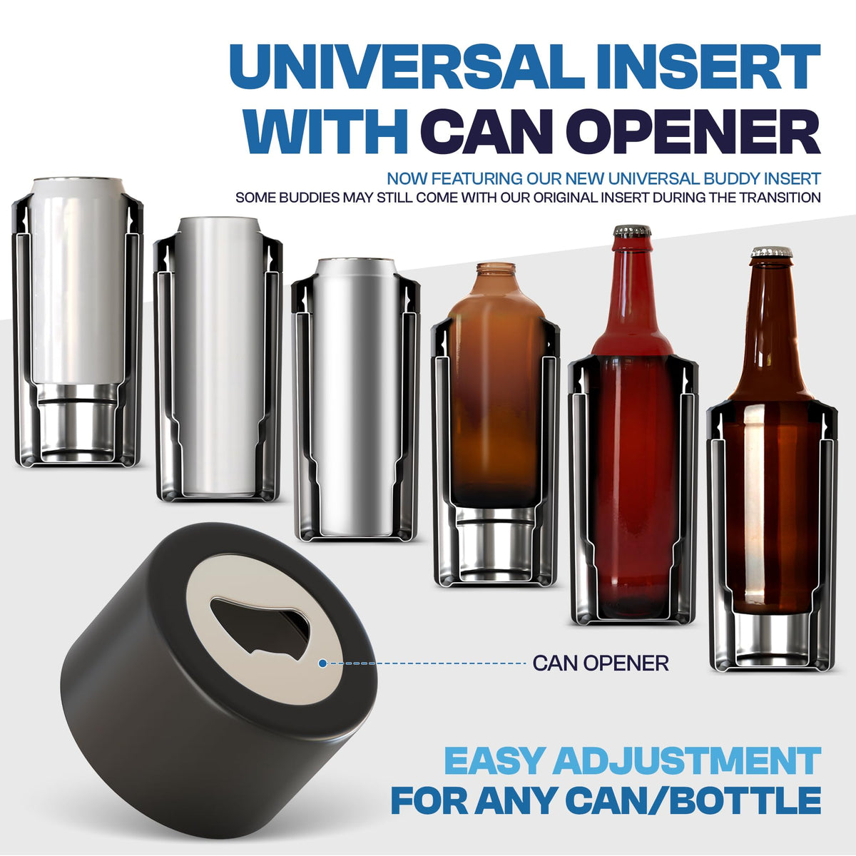 Optional leak-proof lid converts Frost Buddy into a travel mug for hot drinks