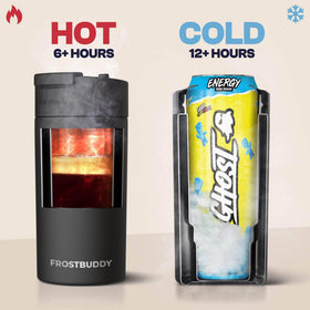 Frost Buddy patented lid featured for easy drink switching when in use.