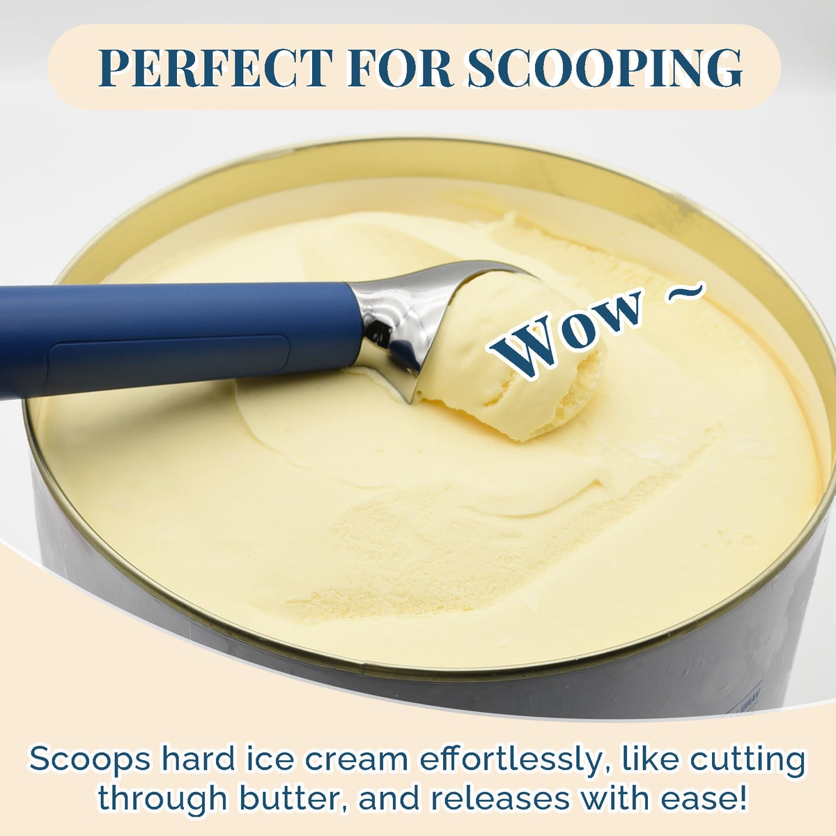 FrostJoy ergonomic blue handle provides secure non-slip grip.
