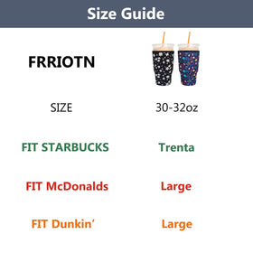 FRRIOTN insulated neoprene sleeve fits a variety of cold beverages and keeps drinks cool longer.