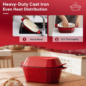FRRLY ergonomic handles provide secure grip during cooking and transferring the pot.