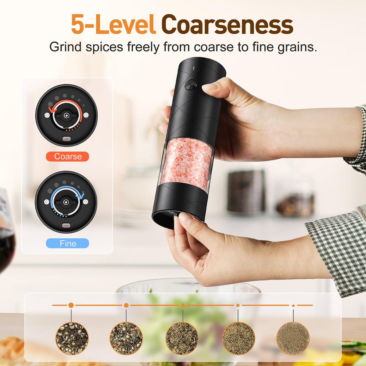 FRTONYI transparent spice chamber with dustproof lid for easy monitoring.