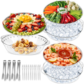 FRUIID chilled serving trays top view showing organized 3-pack for guests