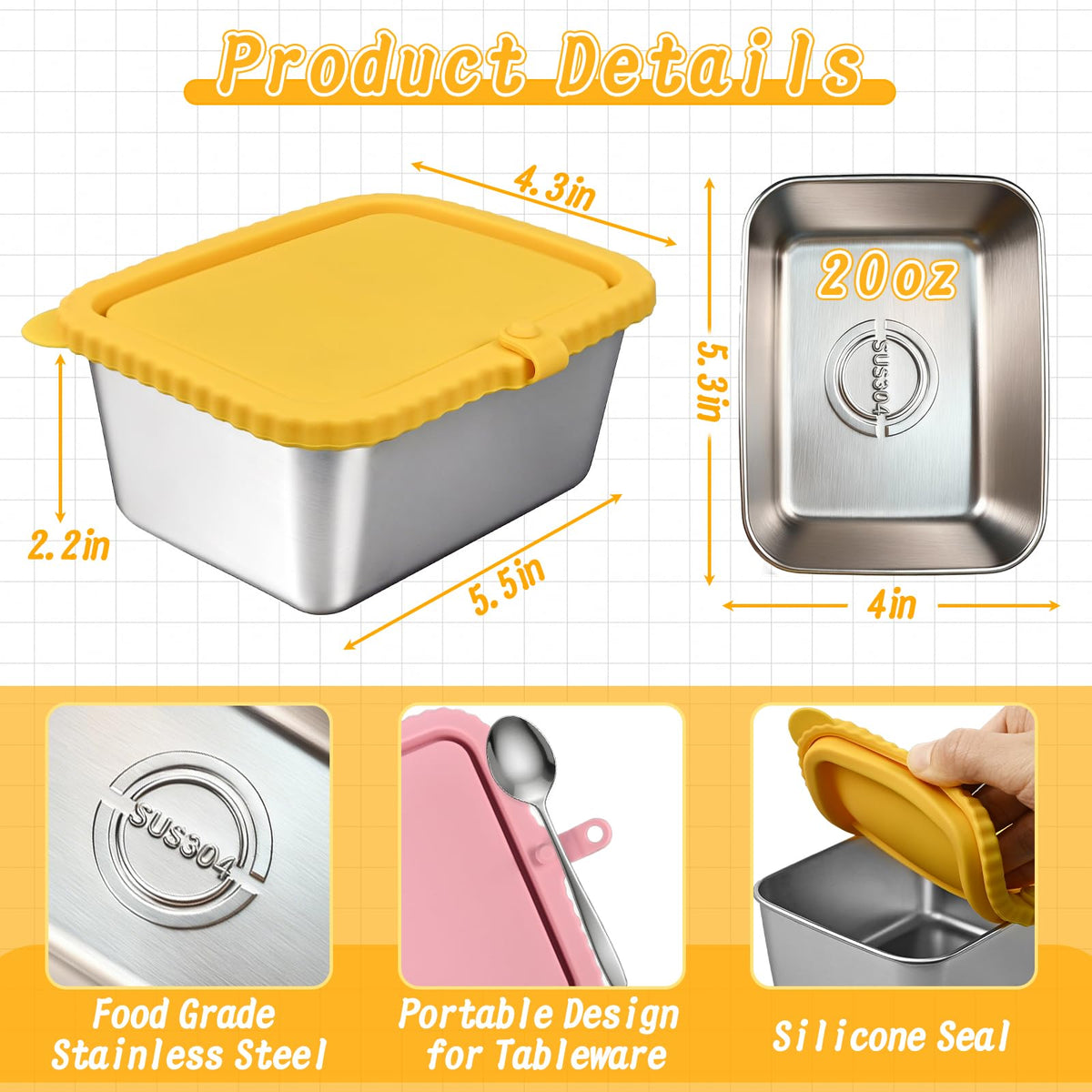 FRUIID stainless steel lunch box shows durability for daily meals.