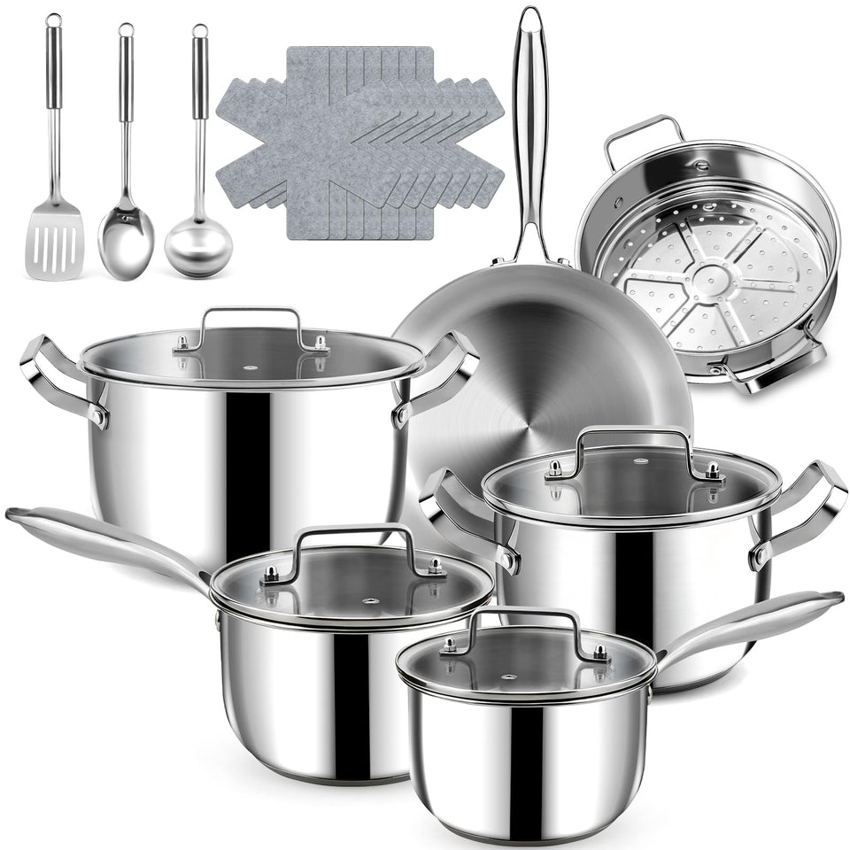 Fruikit 20-piece cookware set top view for versatile home cooking