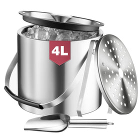 FrutPunch 4L ice bucket with lid keeps ice cold for longer parties.