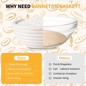 FrutPunch 5-inch diameter baskets suited for small to medium loaves.