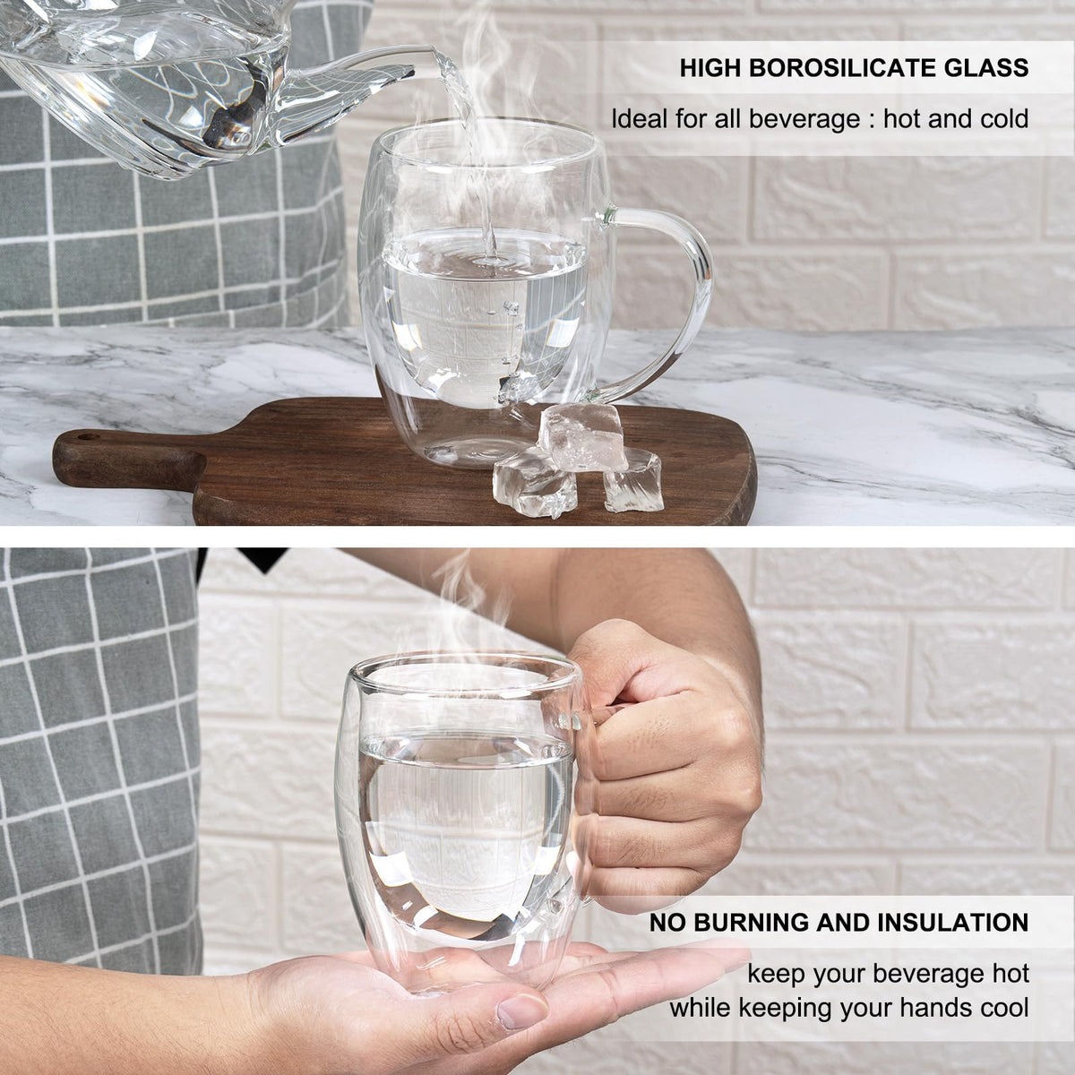 FrutPunch double-wall mug with handle close-up emphasizes easy grip.