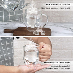 FrutPunch double-wall mug with handle close-up emphasizes easy grip.
