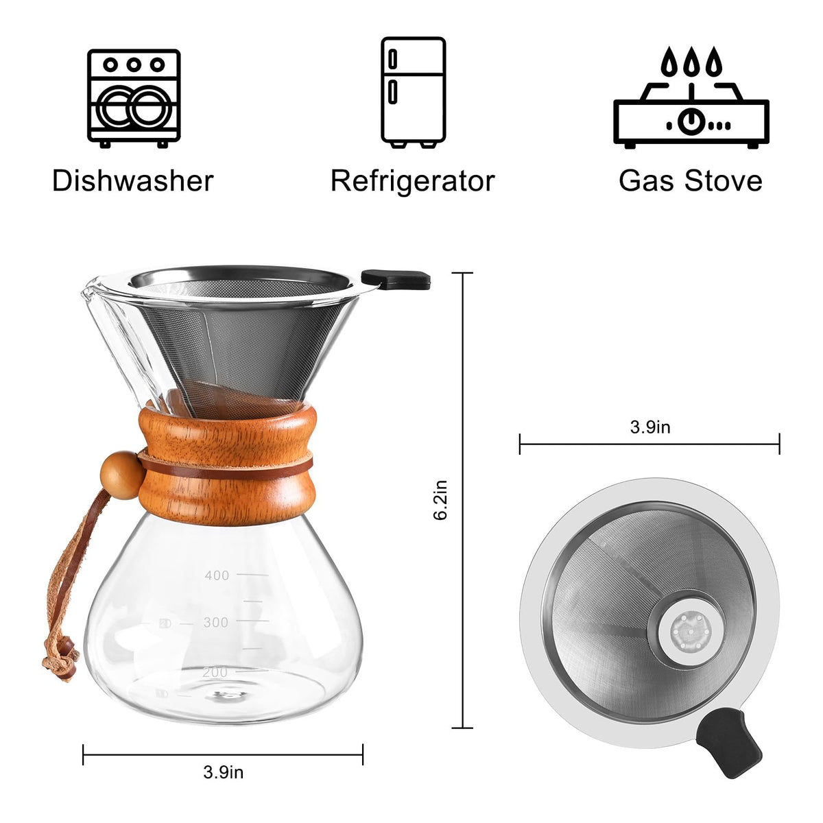 FrutPunch stainless steel filter preserves aroma and flavor without paper waste.