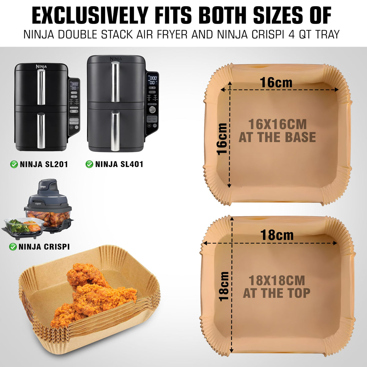 FryEasy 150-pack liners provide no-fuss cleanup after air frying.