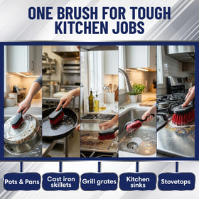FryOilSaver grill grate cleaning demonstrates heavy-duty scrubbing power