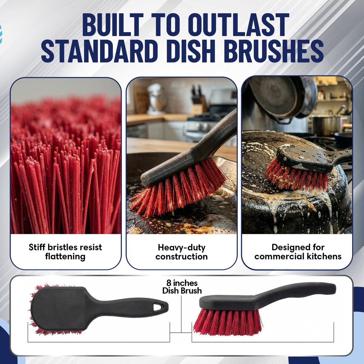 FryOilSaver sink cleaning action highlights extended non-slip handle