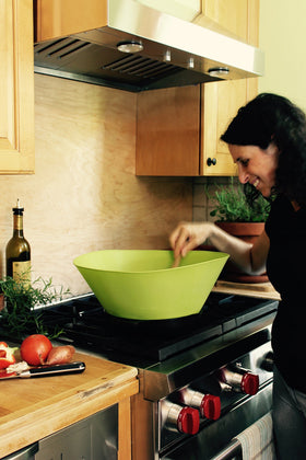 Frywall compact storage sleeve rolls up for space-saving storage.