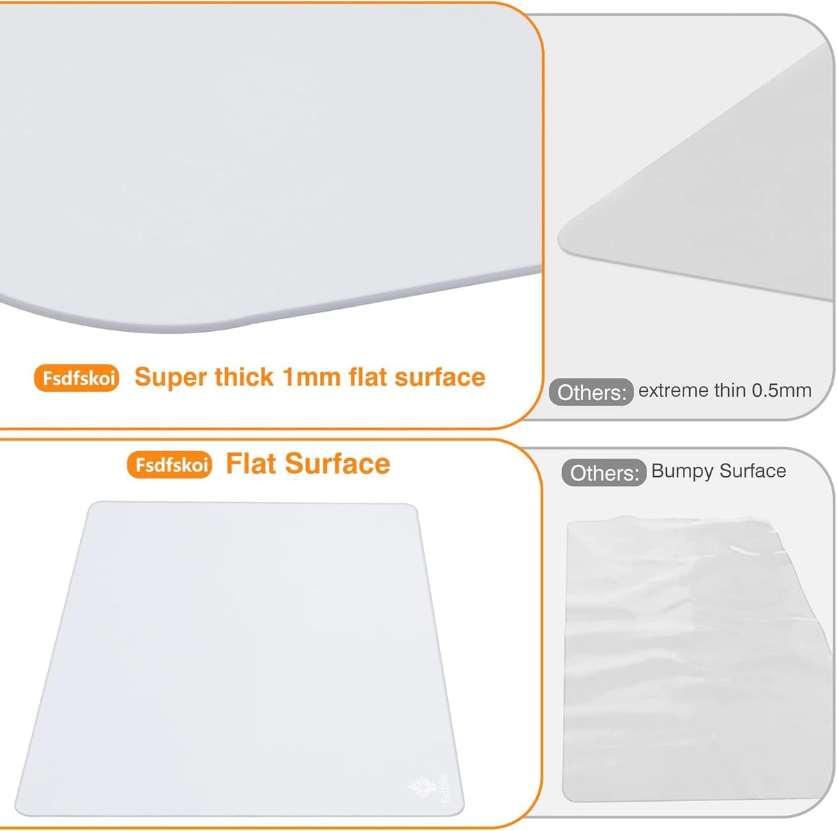 Fsdfskoi silicone mat showing glossy side gripping appliances during setup