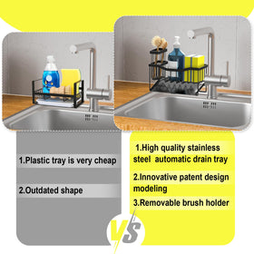 Anti-slip bottom stabilizes the caddy on the countertop