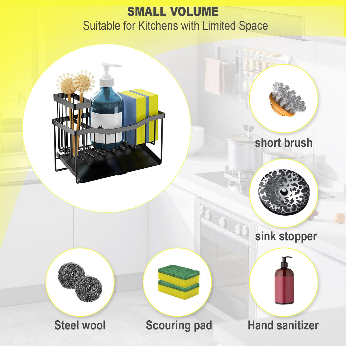 Fssvcd Maifan sponge and brush holder keeps sink tools tidy