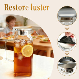 Ftystall borosilicate glass pitcher withstands hot and cold temperatures