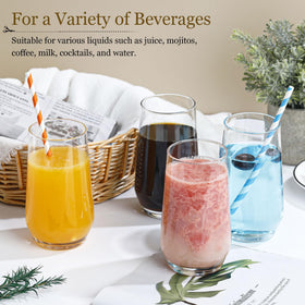 Ftystall cocktail-juice-iced-tea-glasses capture large capacity for mixed beverages.