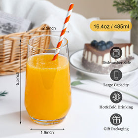 Ftystall crystal-clear tall glasses highlight drink color with an elegant tall silhouette.