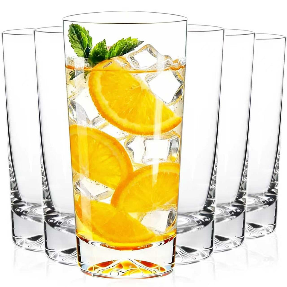 Ftystall 16oz drinking glass with wide-mouth for easy sipping and color display.
