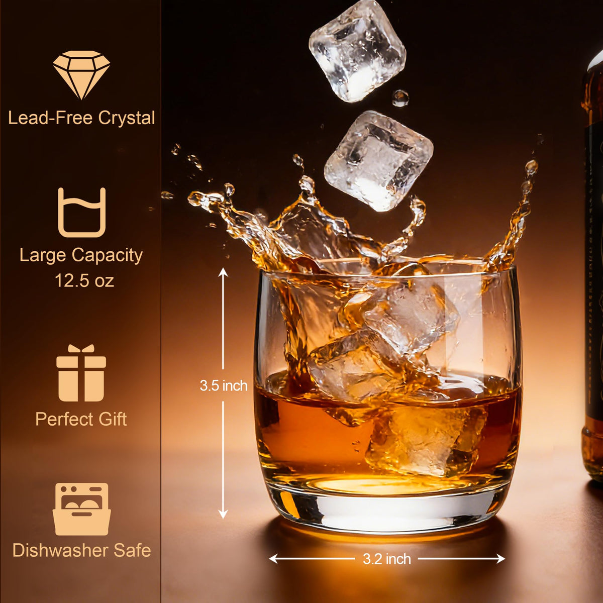 Ftystall FTYSTALL crystal rocks glass showing premium craftsmanship and ideal ice-ball capacity.