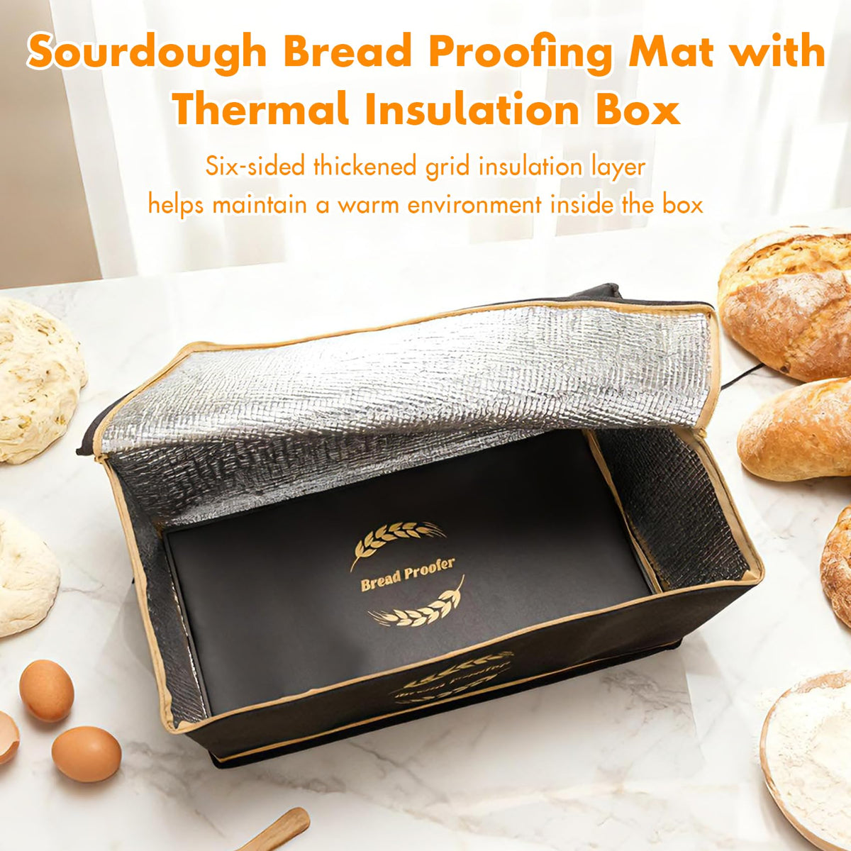 Ftzataz Sourdough warming mat supports steady warmth for consistent dough fermentation.