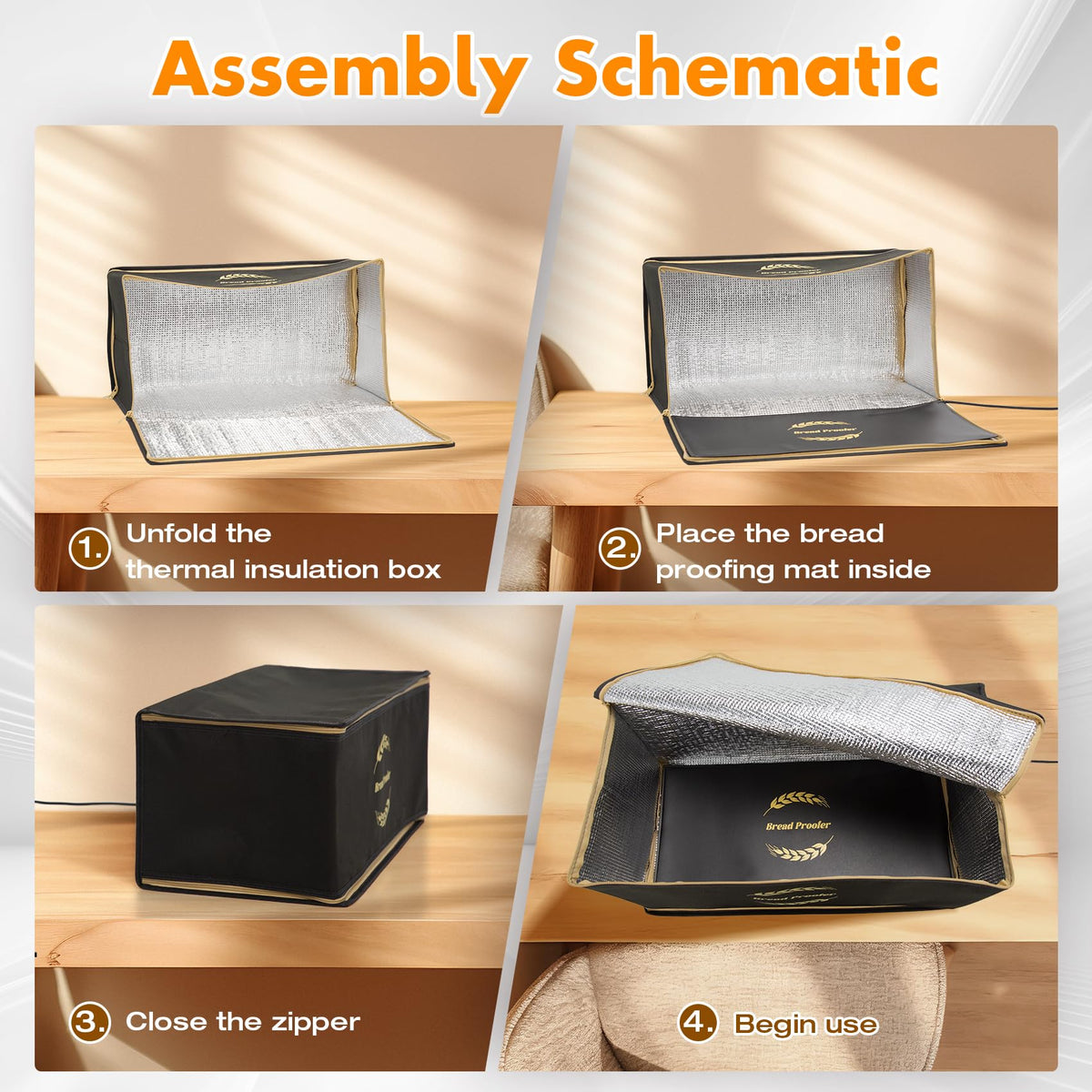 Ftzataz warming mat showing adjustable temperature control for precise dough fermentation.