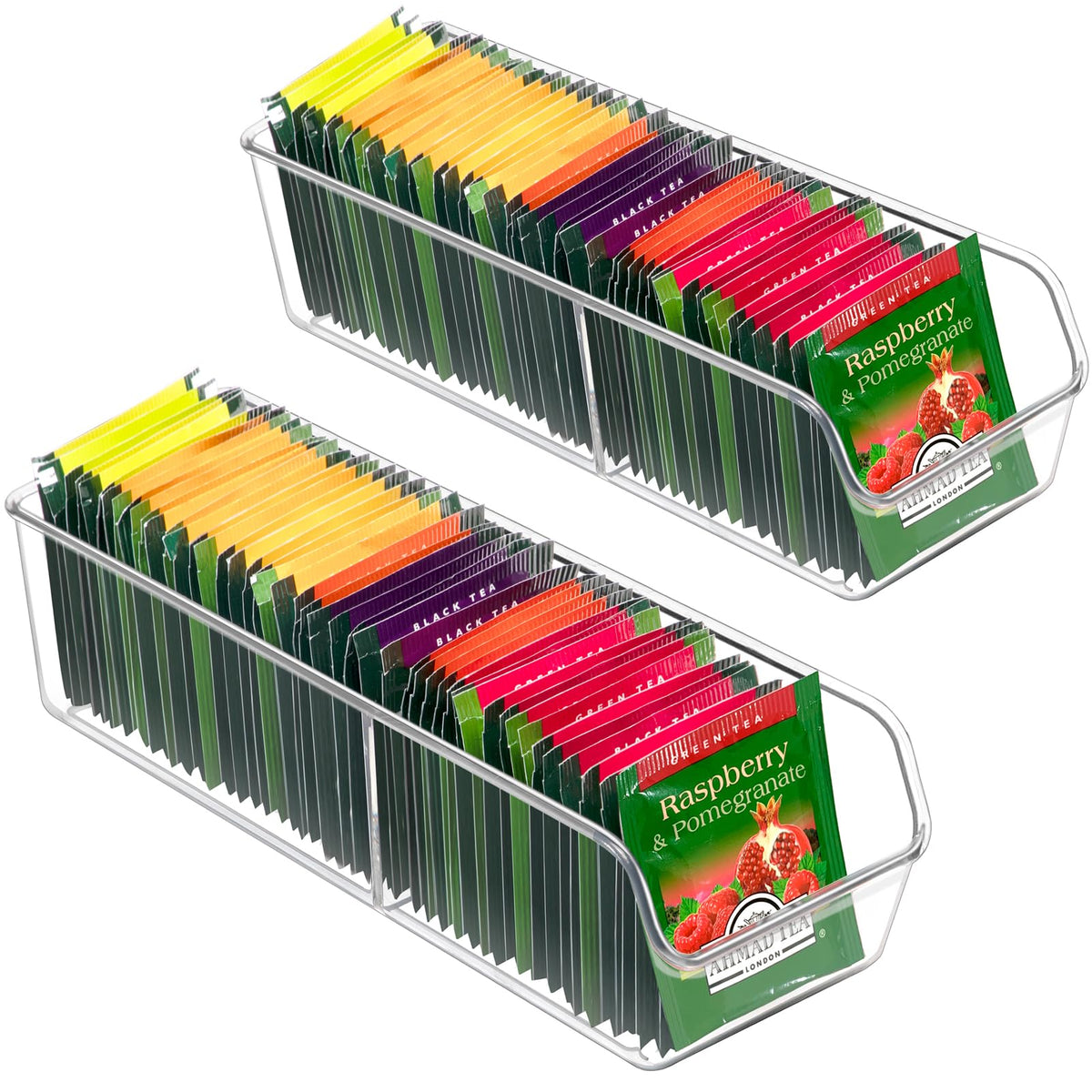 FUCDTEFC tea bag organizer 2-pack keeps teas neatly sorted for easy access.