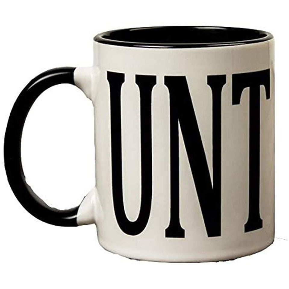 Fudap! 11oz UNT mug with black handle, dishwasher safe for easy cleanup