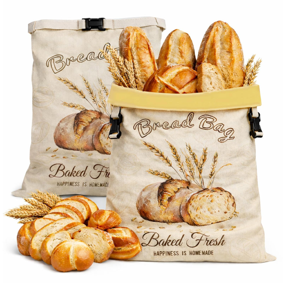 Fufeisi beeswax bread bag with 17x13 inch opening for sourdough storage.