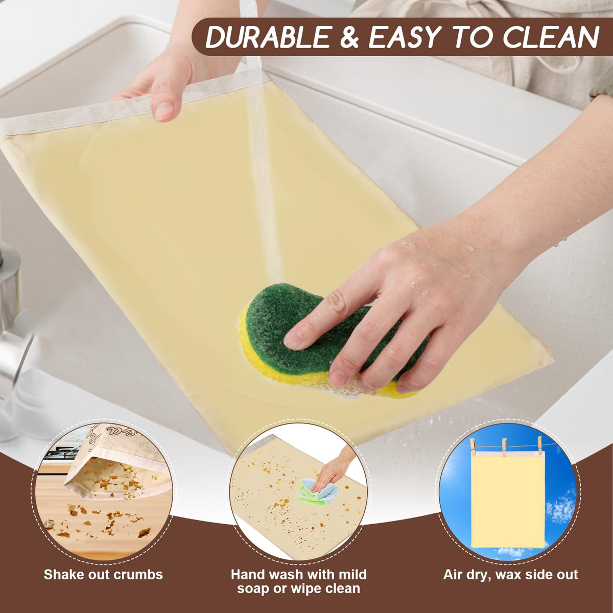 Fufeisi beeswax lining close-up shows breathable barrier supporting crusty bread storage