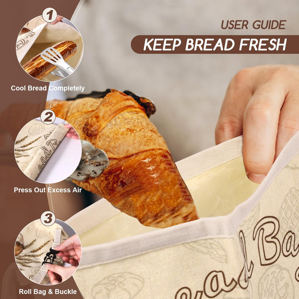 Fufeisi beeswax bread bags fruits snacks storage in kitchen