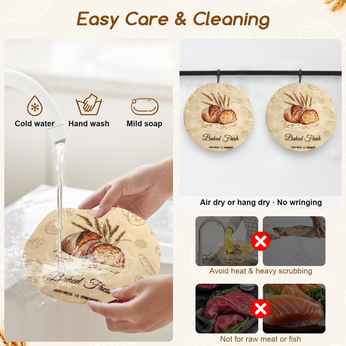 Fufeisi bread proofing accessory for baking prep, leftovers, and marinating.