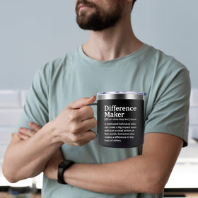Fufendio Difference Maker Mug stays cold for 24 hours plus.
