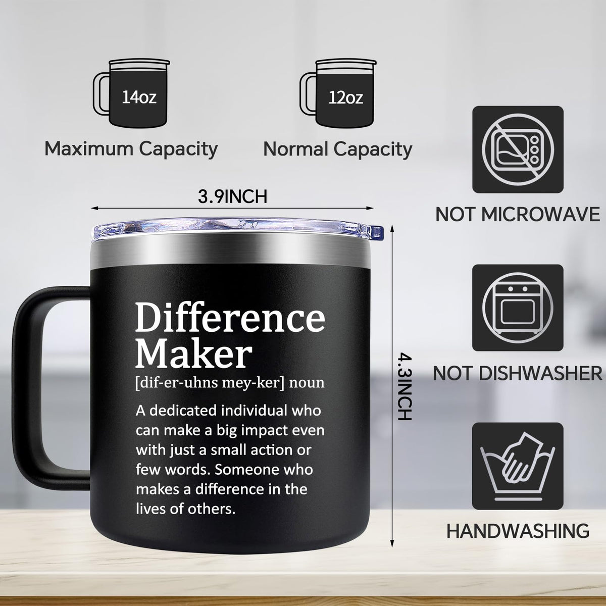Fufendio Thank you gift mug for men, great for occasions.