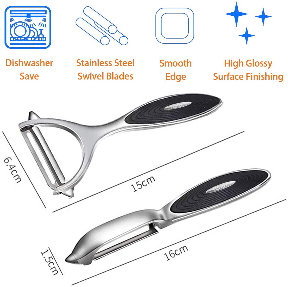 FUHUY I-shaped peeler blade close-up for efficient fruit prep