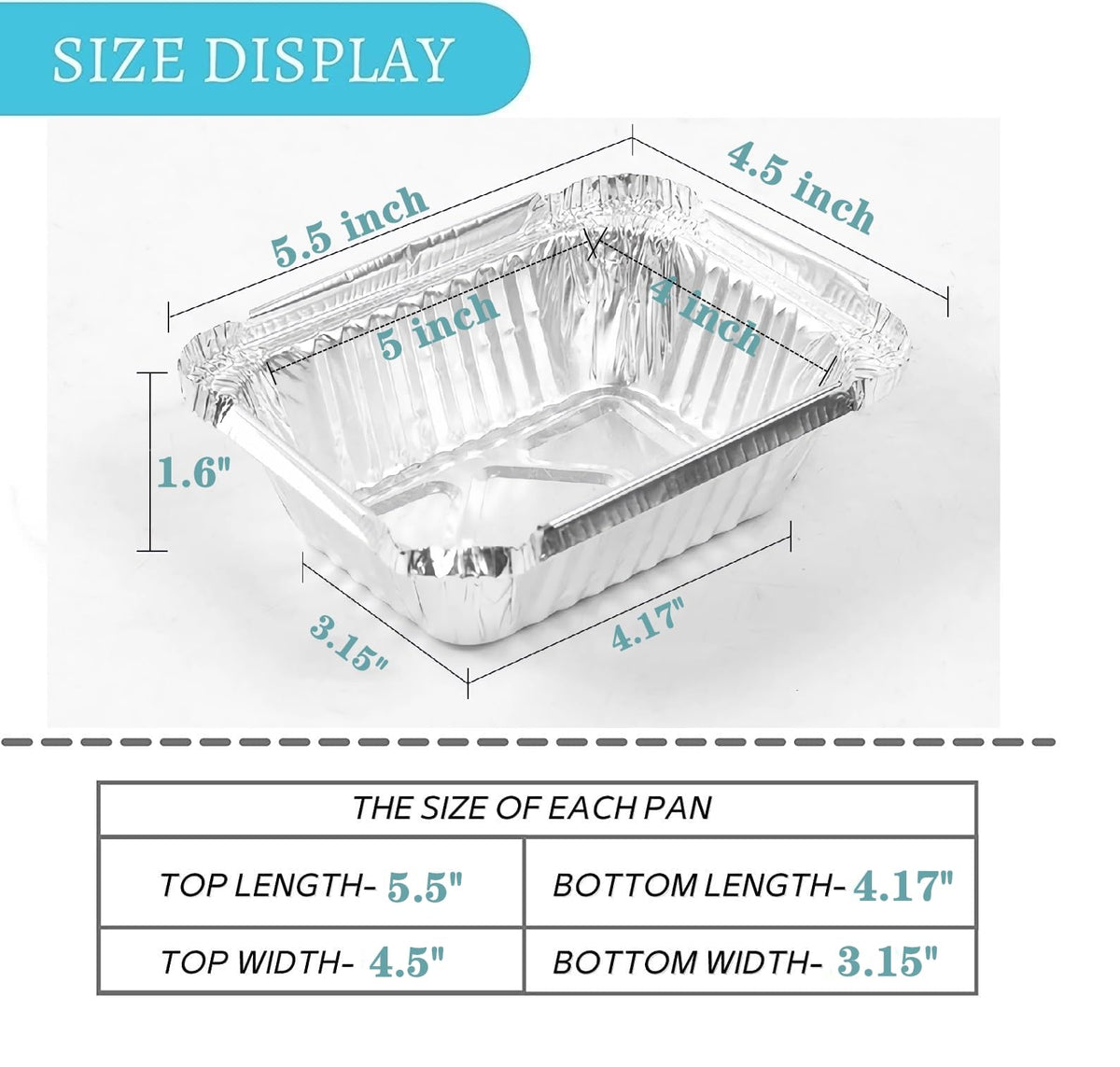 FUIIKEEM aluminum pans with down-facing foil, designed to retain temperature during transport.
