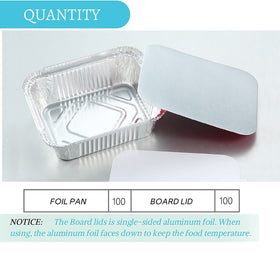 FUIIKEEM foil pans with cardboard lids, ready for organized to-go packaging.