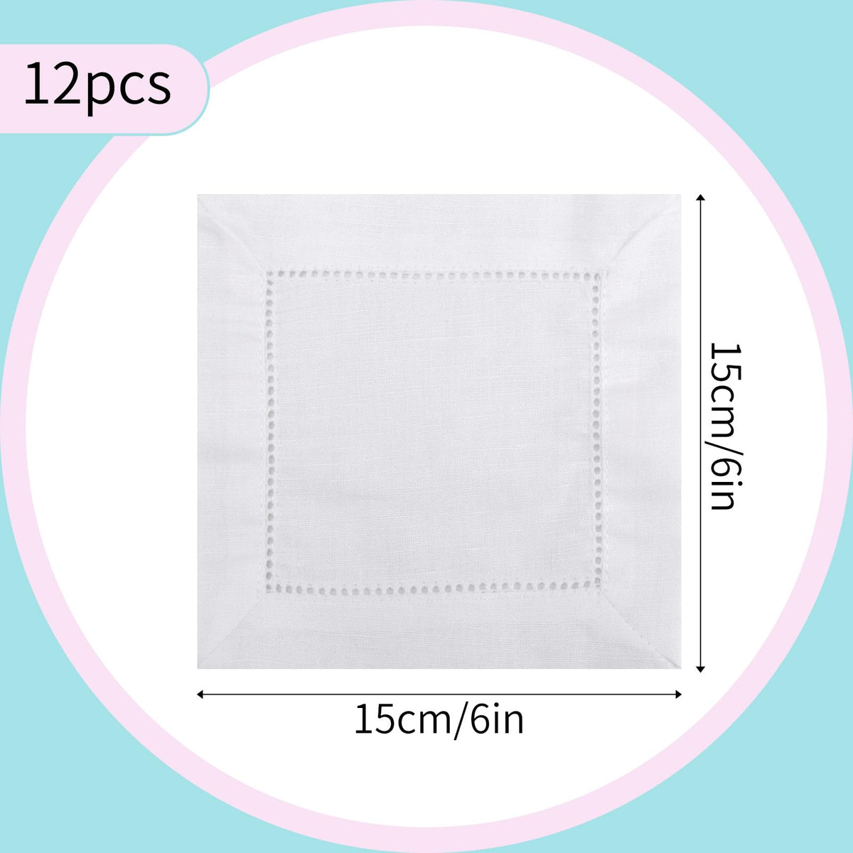 Fukaisu embroidery-ready white napkins ideal for customization at events