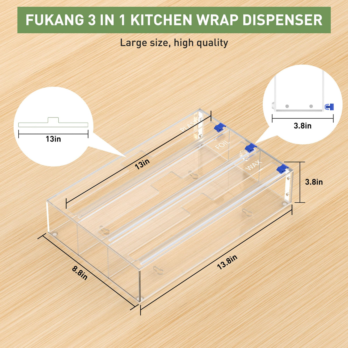 FUKANG transparent acrylic body showing wrap levels at a glance